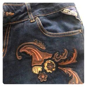 Just Cavalli jeans with leather design